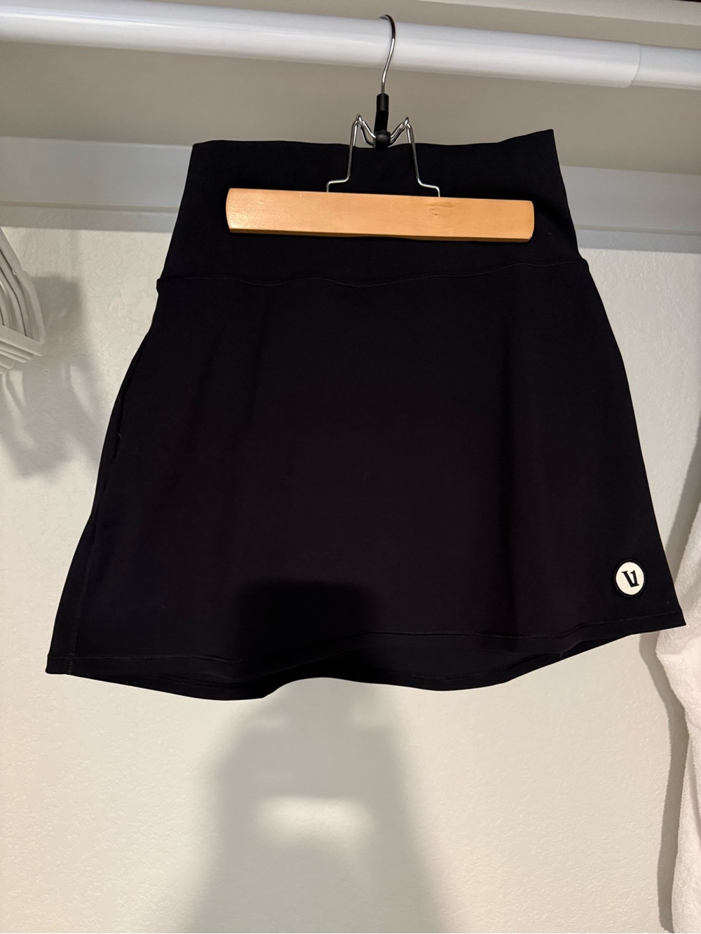 Vuori Black Circle Skirt with Subtle Logo